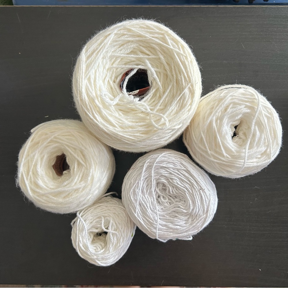 White yarn lot